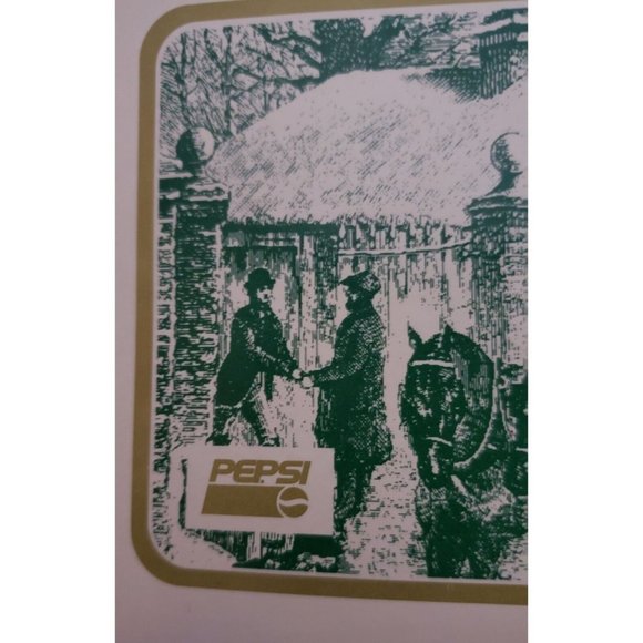 Currier and Ives 2 Satin Ball Ornaments Mid Century by Pepsi - Picture 6 of 7